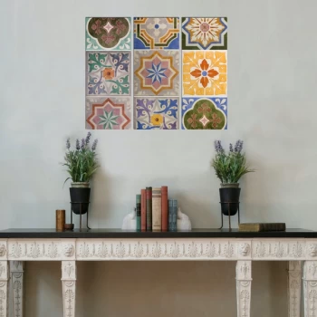 Image of BME005 Multicolor Decorative Framed MDF Painting (3 Pieces)