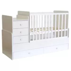 Image of Kidsaw Kudl Cot bed Simple 1100 with drawer unit, white