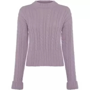 Image of French Connection Jacqueline Cable Crew Neck Jumper - Purple