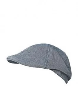 Image of Joe Browns Joe Browns Herringbone Peaky Flat Cap, Blue, Size S/M, Men