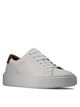 Image of Clarks Hero Lite Lace Shoes - White Leather, White, Size 4, Women