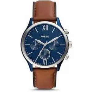 Image of Fossil Men Fenmore Midsize Multifunction Luggage Leather Watch