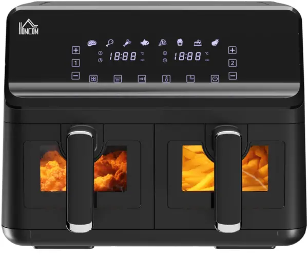 Image of Homcom 800-166V70BK 2500W 8L Dual Basket Air Fryer