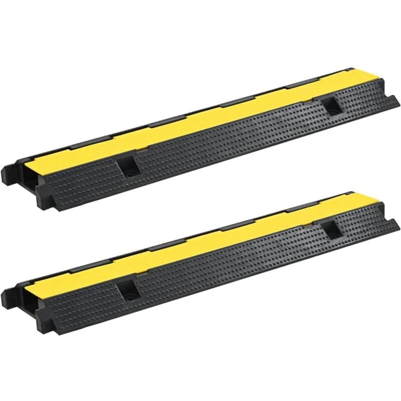 Image of VIDAXL Cable Protector Ramps 2 pcs 1 Channel Rubber 100cm Vidaxl 142833