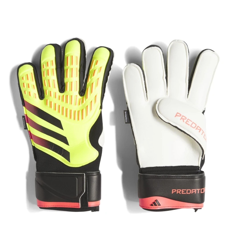 Image of adidas Predator Match Fingersave Goalkeeper Gloves Adults - Yellow Yellow 7.5