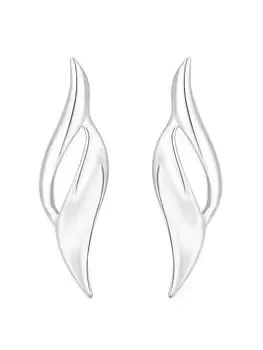 Image of Simply Silver Sterling Silver 925 Polished Twist Drop Earrings, Silver, Women