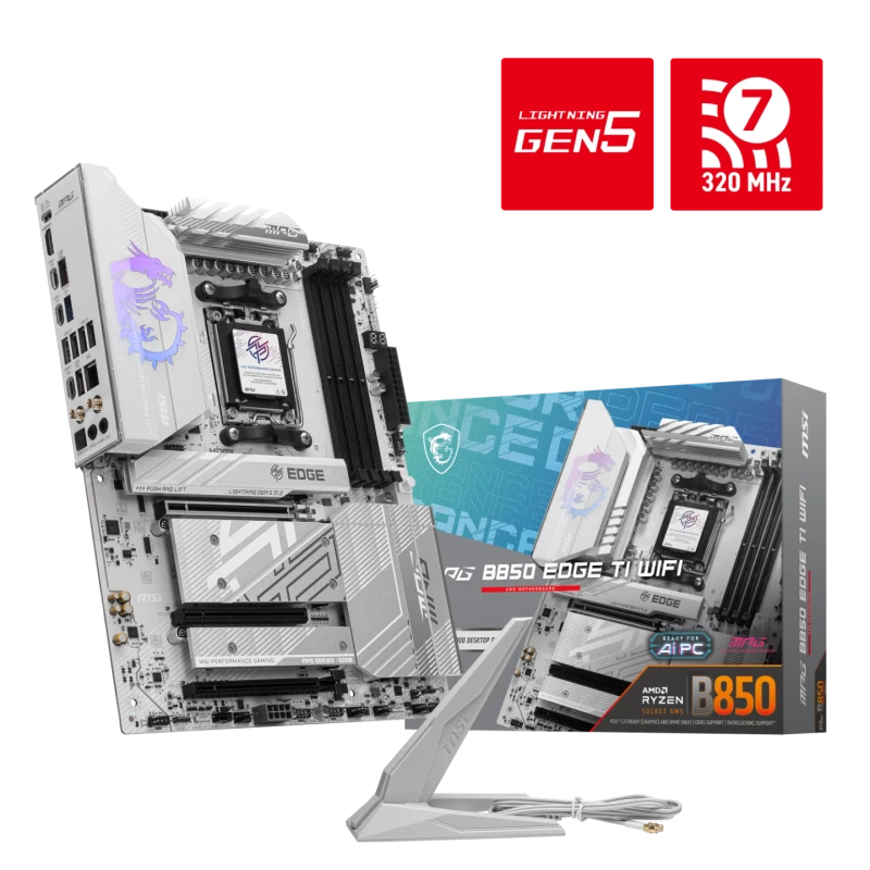 Image of MSI MPG B850 EDGE TI WIFI AMD Ryzen AM5 DDR5 ATX Motherboard
