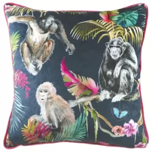 Image of Jungle Monkey Cushion Blue