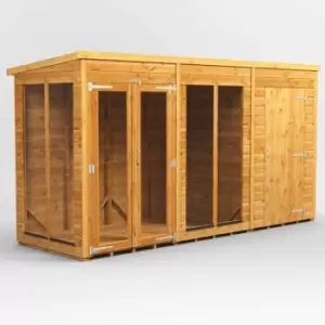 Image of 12X4 Power Pent Summerhouse Combi Including 4ft Side Store