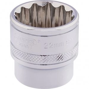 Image of Draper 3/8" Drive Polished Finish Hi Torq Bi Hexagon Socket Metric 3/8" 22mm