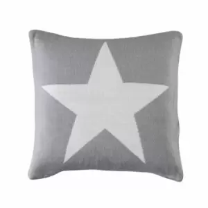 Image of Crossland Grove Star Knitted Cushion Grey 450x450mm