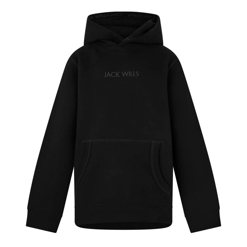Image of Jack Wills Jaquard Hoodie Juniors - Black 7 - 8 Years
