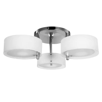 Image of HOMCOM Acrylic Lamp Indoor 3 Light Pendant Chandelier Flush Mount Office Living Room Bedroom w/ Chrome Finish AOSOM UK