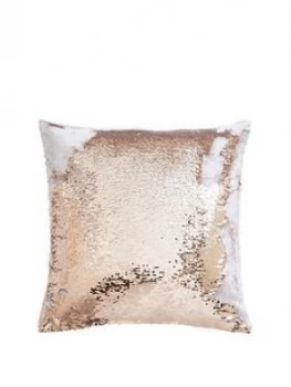 Image of Tess Daly Sequin Rose Gold Cushion