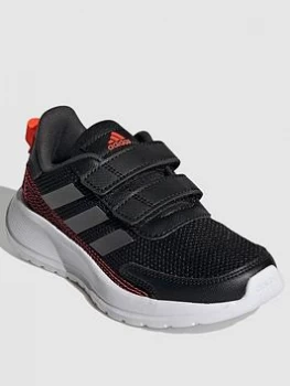 Image of adidas Kids Unisex Tensaur Run Trainers - Black/Silver, Size 2