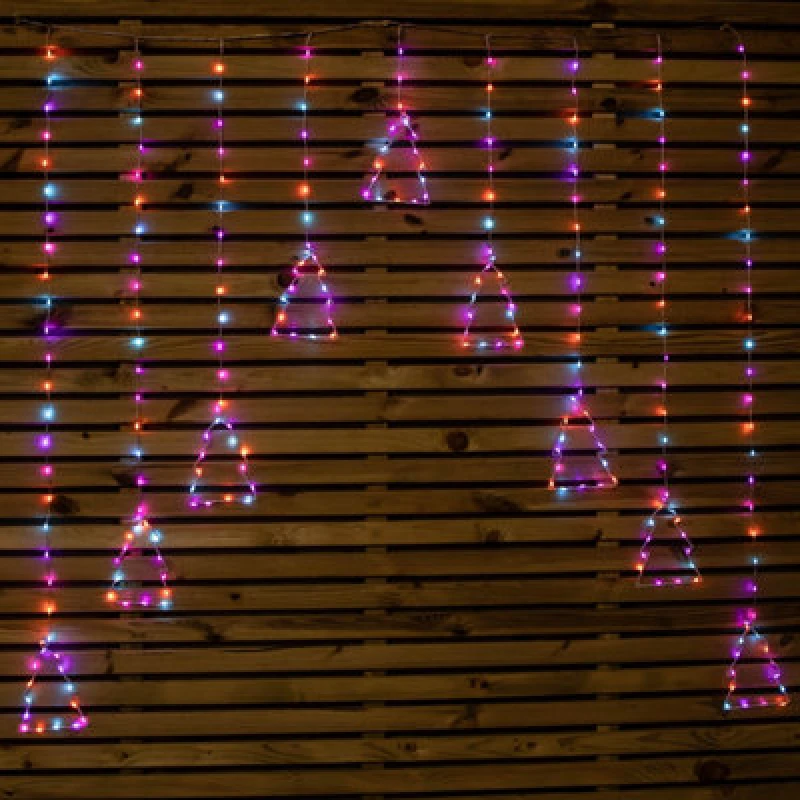 Image of 1.2m x 1.2m FlexiBrights Christmas Tree Curtain Lights with 258 Rainbow LEDs