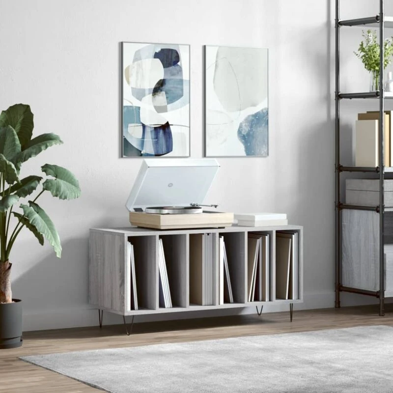 Image of VIDAXL Record Cabinet Grey Sonoma 100x38x48cm Engineered Wood Vidaxl 8720845877651