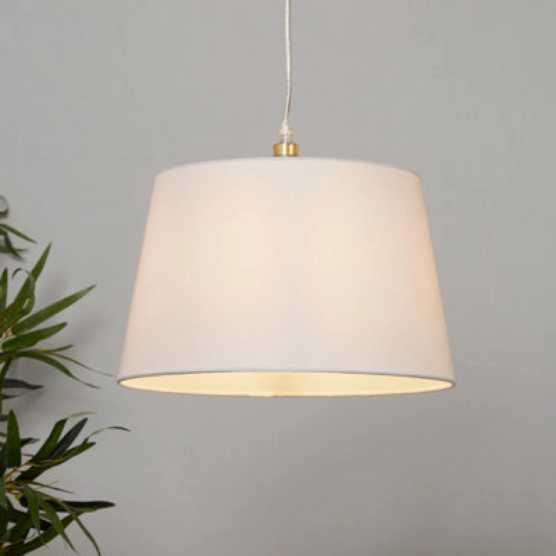 Image of Lighting Collection Colour Loom Modern Fabric Drum Pendant Shade