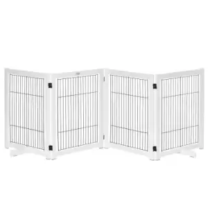 Image of Pawhut 4 Panel Freestanding Pet Safety Barrier 4 Pannel - White