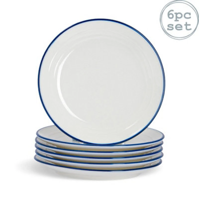 Image of Nicola Spring White Farmhouse Dessert Plates - 21cm - Pack of 6 White