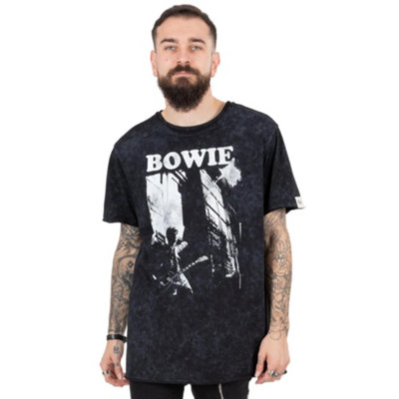 Image of David Bowie David Bowie Men Short Sleeved T-Shirt in Black Size: 3X-Large Black XXXL Male 5056210189481