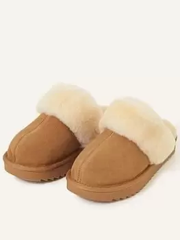 Image of Accessorize Platform Real Suede Mule, Brown, Size S, Women