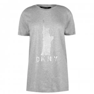 Image of DKNY Womens Statue of Liberty Top - Grey Heather