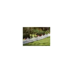 Image of 4pc Garden Edging White Picket Fencing Decor - White