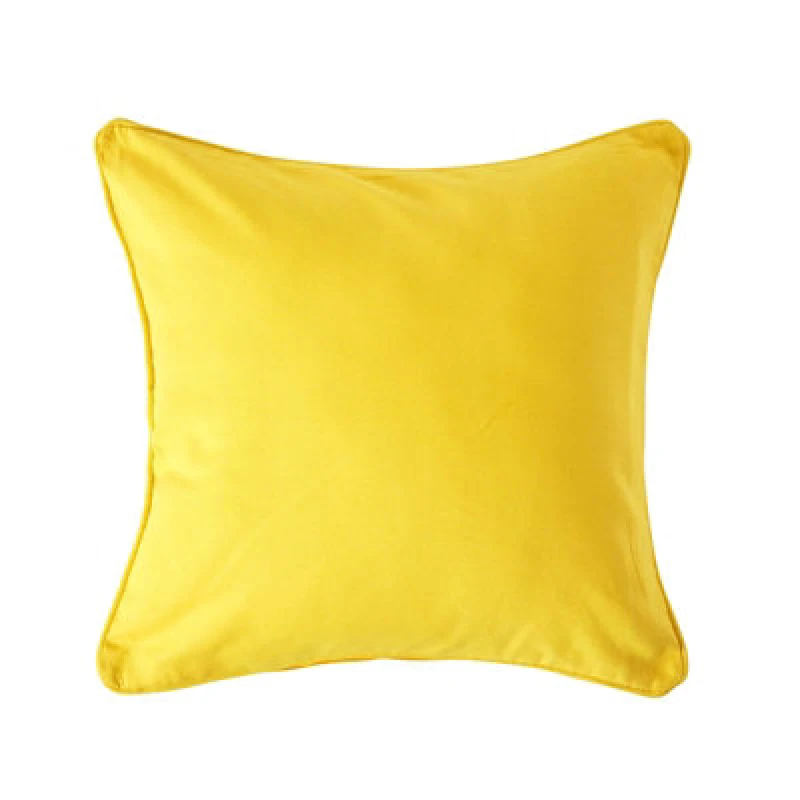 Image of Homescapes Cotton Plain Yellow Cushion Cover, 60 X 60 Cm