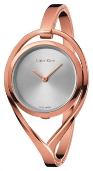 Image of Calvin Klein Womens Light Medium Rose Gold Tone Bangle Watch
