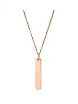 Image of Simply Silver Rose Gold Plated Sterling Silver Personalised Engravable Bar Pendant
