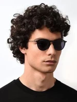 Image of Boss Round Acetate And Metal Sunglasses