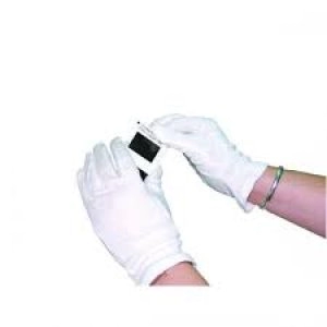 Image of White Knitted Cotton Large Gloves (Pack of 10) GI/NCME