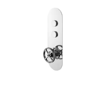 Image of Hudson Reed Industrial Push Button Shower Valve (twin Outlet) - Chrome