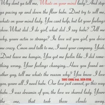 Image of Tony Cook feat. D&atilde;m-Funk - What's On Your Mind Vinyl