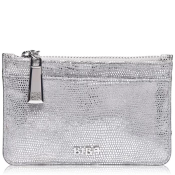 Image of Biba BIBA Leather Zip Top Coin Purse - Silver