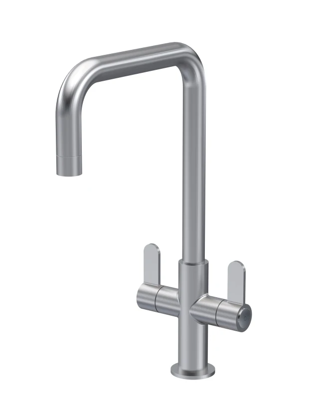 Image of Balterley Kitchen Mono Mixer Tap with 2 Lever Handles Brushed Nickel 361mm Metallics