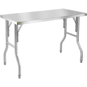 Image of Vevor - Commercial Worktable Workstation 48 x 24" Folding Commercial Prep Table, Heavy-duty Stainless Steel Folding Table with 661 lbs Load,