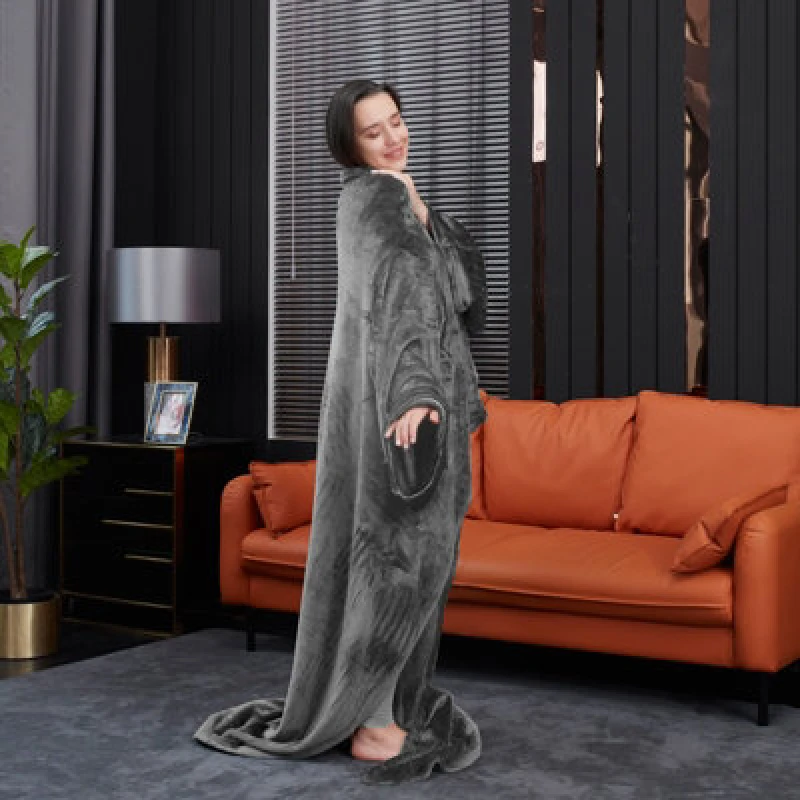 Image of Ezysleep Ezysleep Wearable Lounge Blanket in Grey Size: 150cm x 200cm Grey 150cm x 200cm Unisex 0721545589118