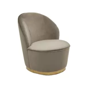Image of Interiors by PH Kids Mink Velvet Chair With Gold Metal Base