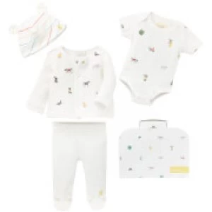 Image of Joules Baby My First Outfit Pack - White Farm Print (4 Piece Set) - Newborn