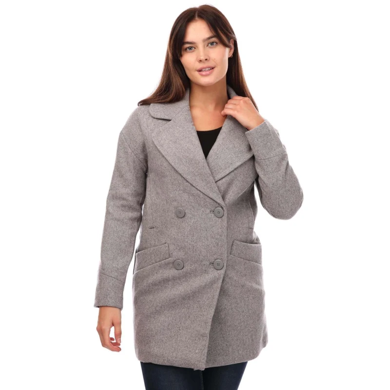 Image of Elle Wool Reefer Jacket - Grey Grey 8