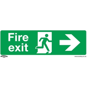 Image of SS24P1 Safe Conditions Safety Sign - Fire Exit (Right) - Rigid Plastic - Sealey