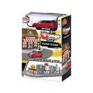 Image of 1:43 Street Fire Bburago City Kiosk Store Diecast Model (Includes 1 Car)