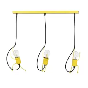 Image of Bobi Yellow Bar Pendant Ceiling Light 3x E27