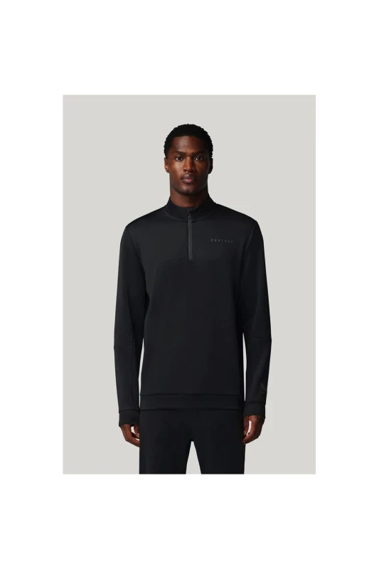 Image of Castore Mens Flex 1/4 Zip Sweatshirt in Black Size: Large Black Male L