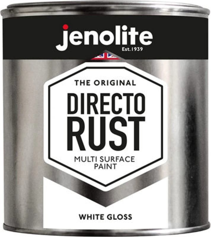 Image of Jenolite Directorust All-in-One Multi Surface Paint - White Gloss - 1L