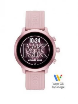 Image of Michael Kors Mkgo Full Display Rose Gold Dial Pink Silicone Strap Smart Watch