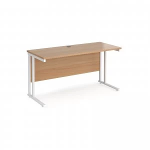 Image of Maestro 25 WL Straight Desk 1400mm x 600mm - White Cantilever Frame b