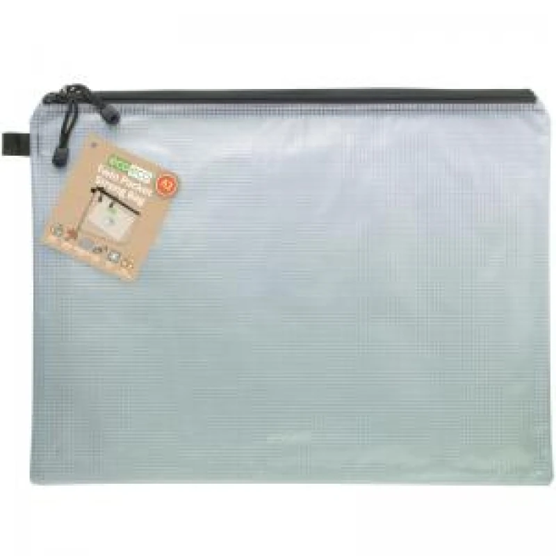 Image of Eco Eco 90% Recycled Twin Pocket Strong Bag A3 Clear eco063-S